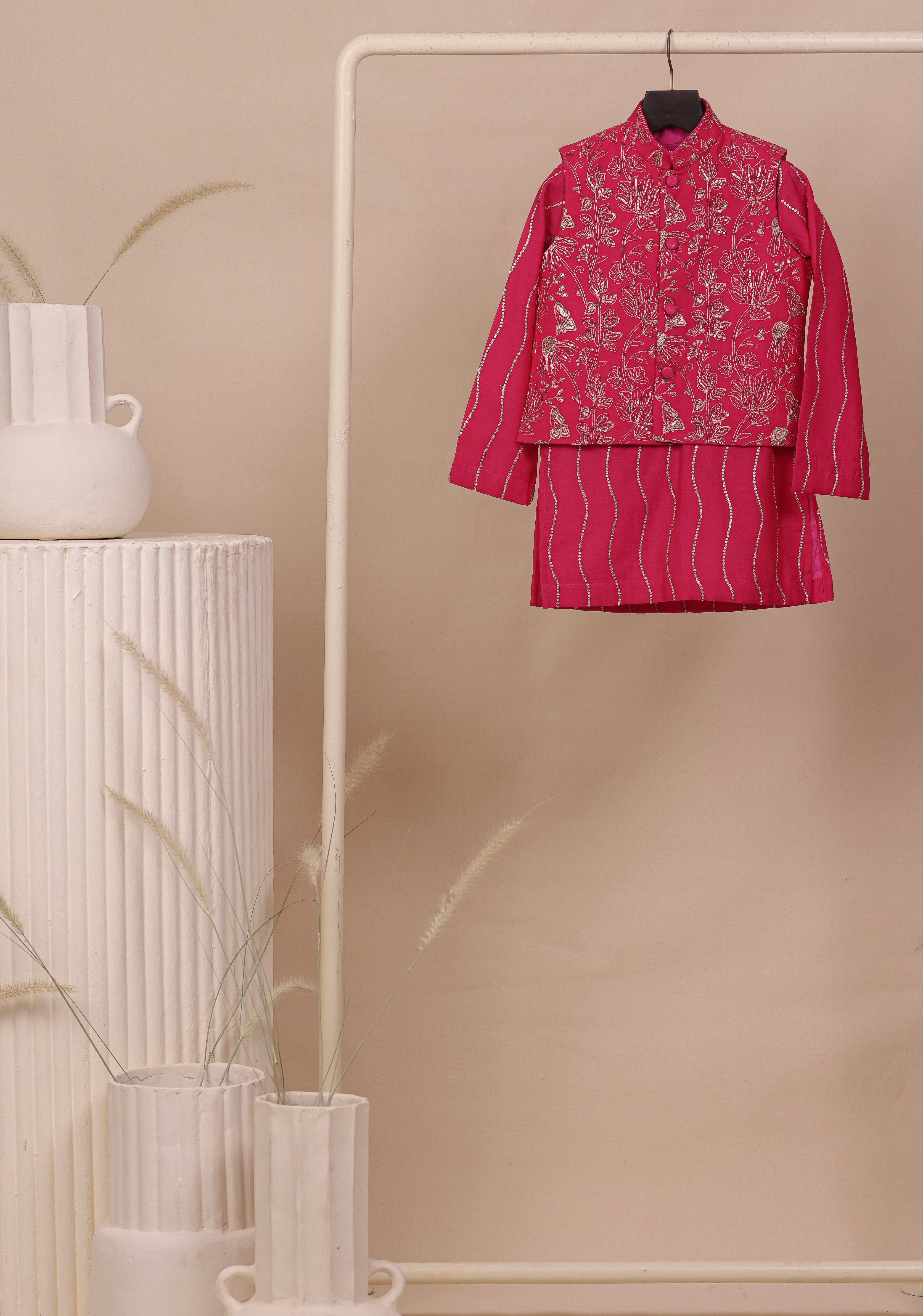 Zari Gulabi Jacket Set