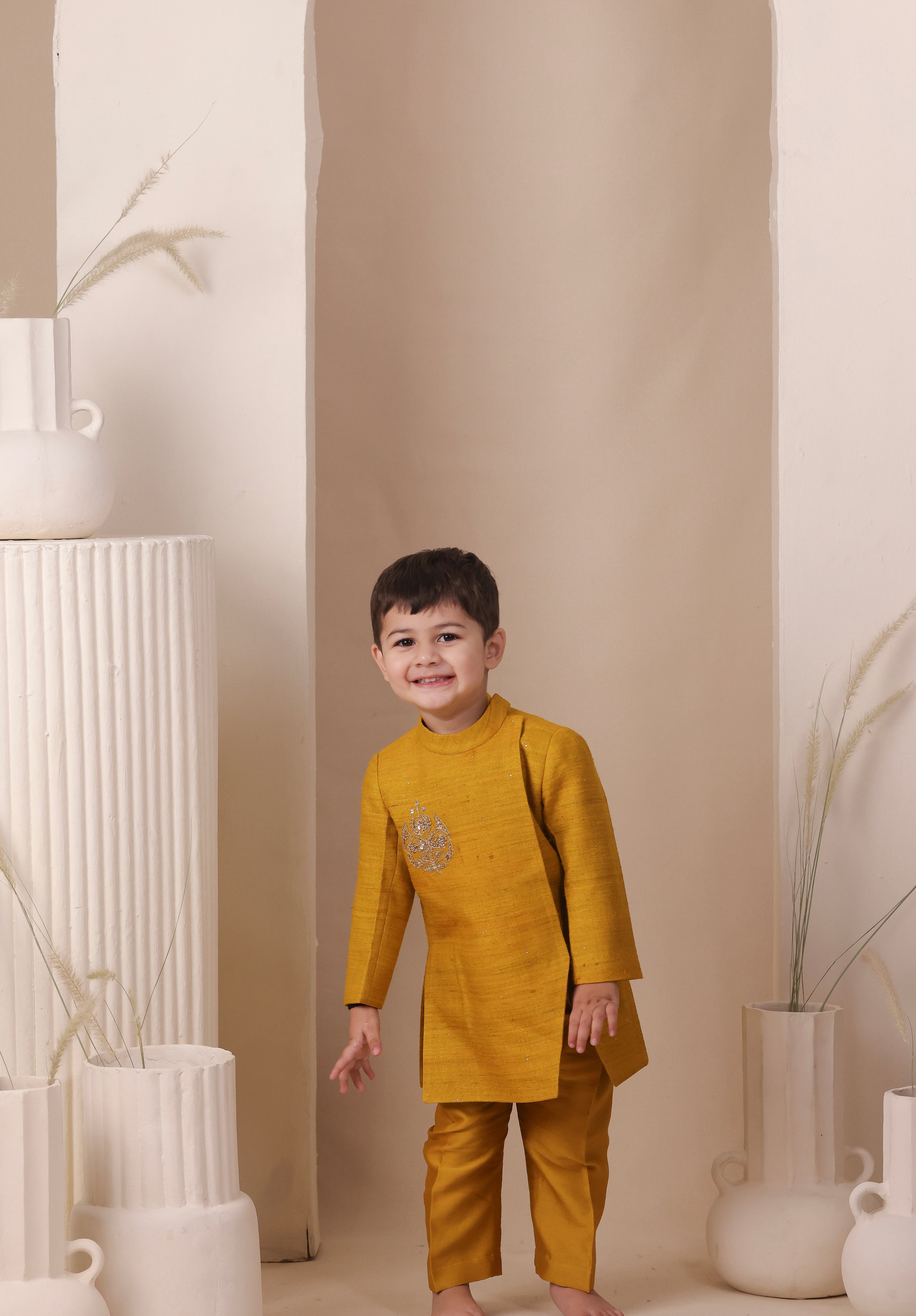 Amber Slit Achkan Set
