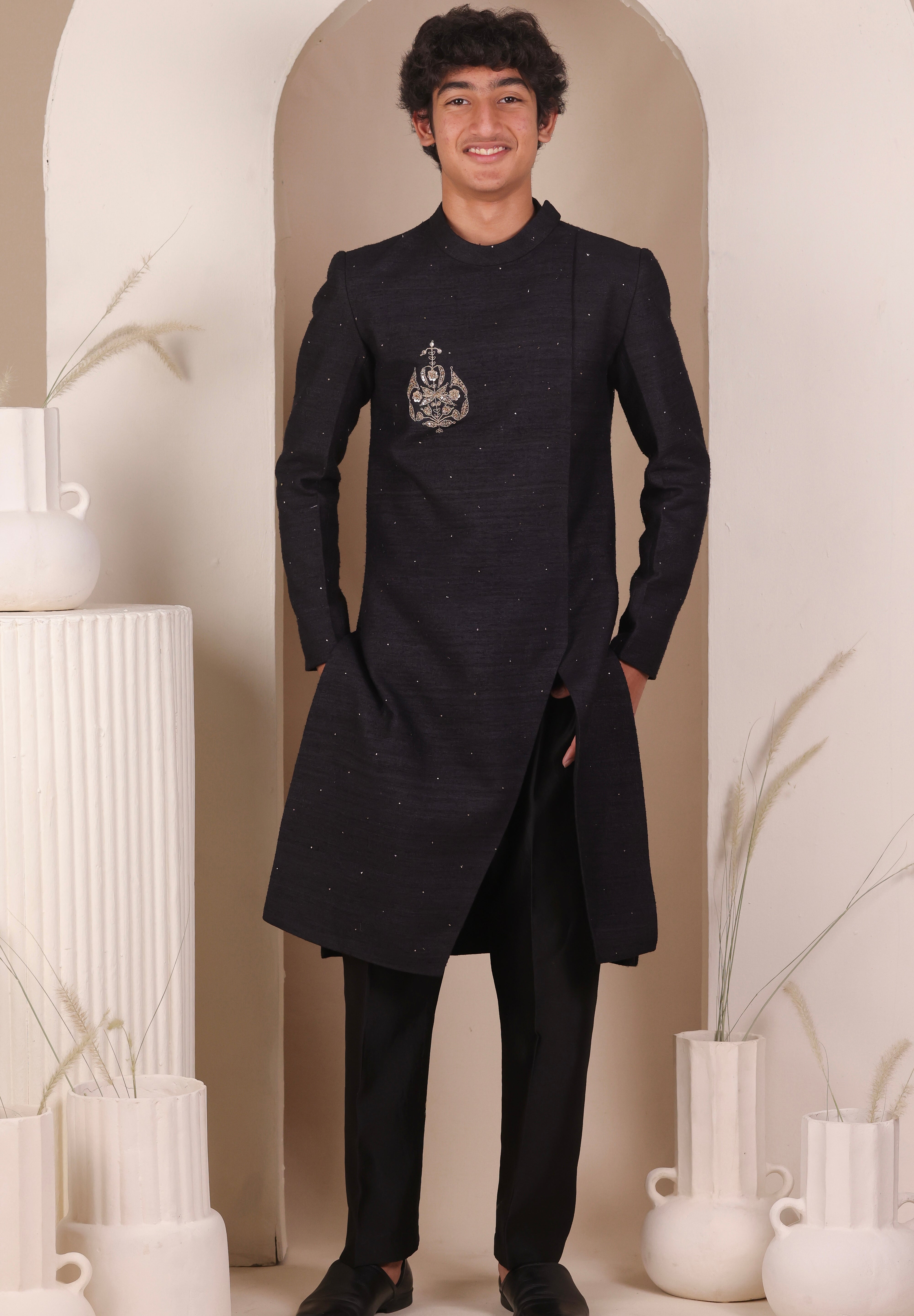 Shadow Slit Achkan Set