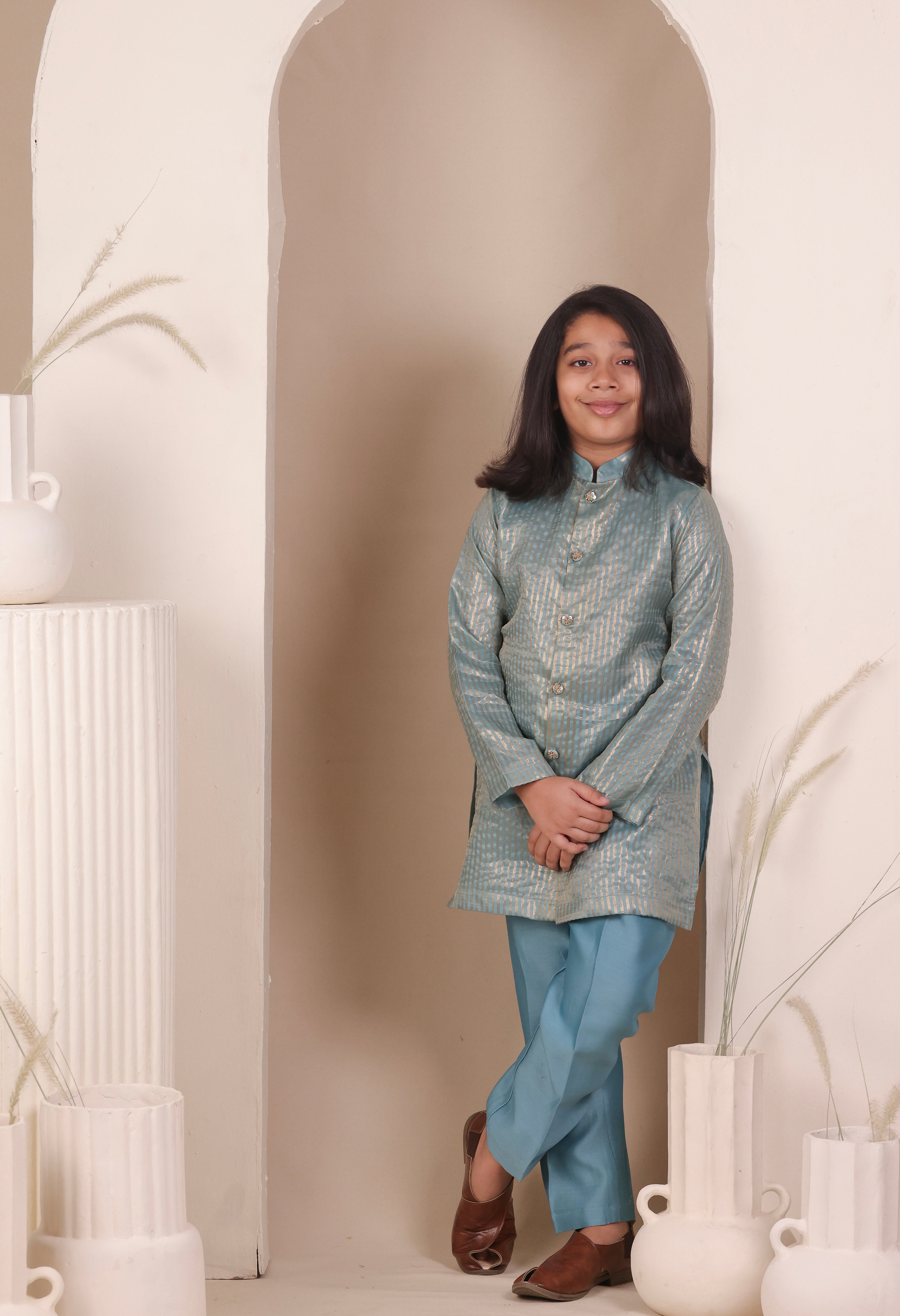 Neel Zari Kurta Set