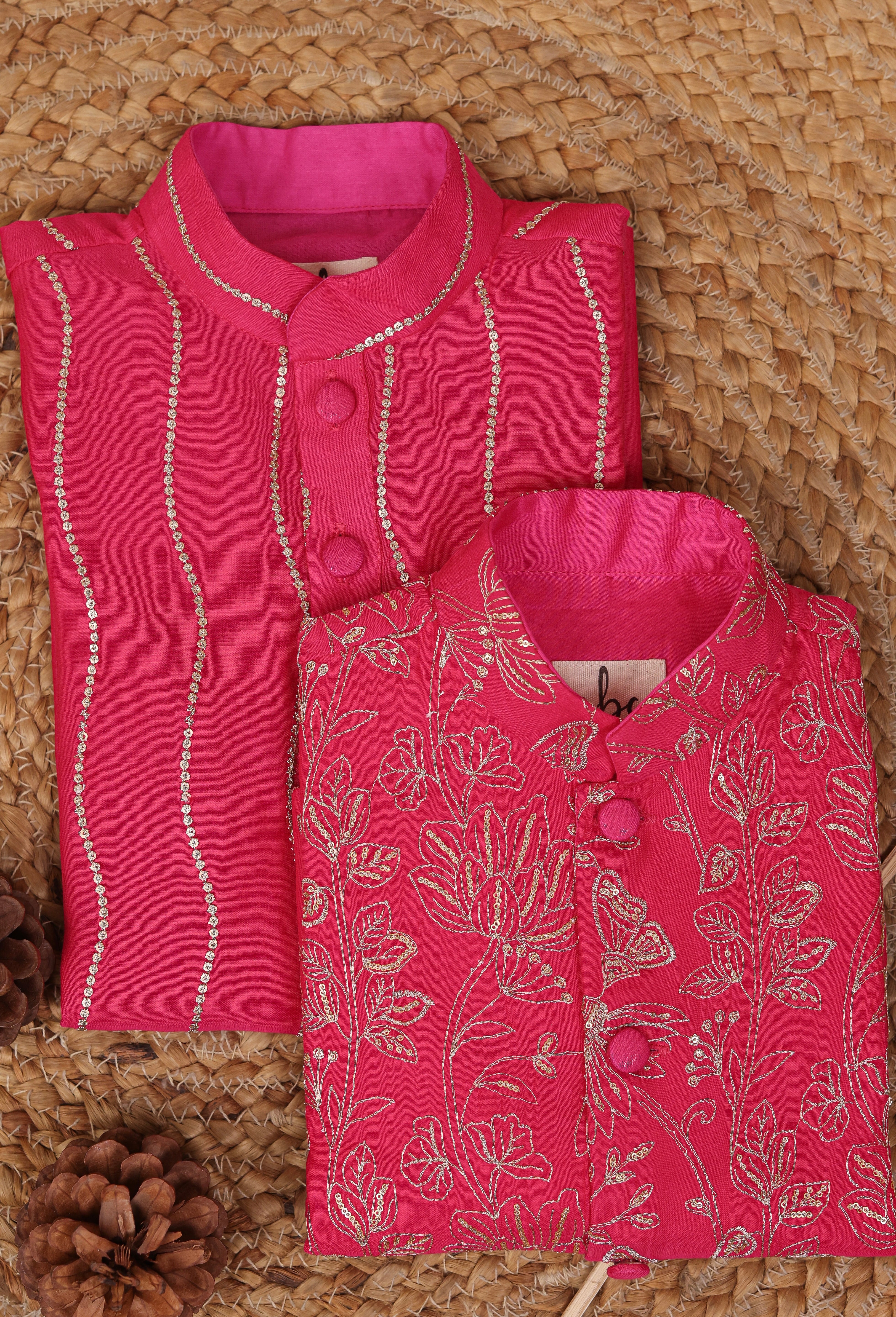 Zari Gulabi Jacket Set