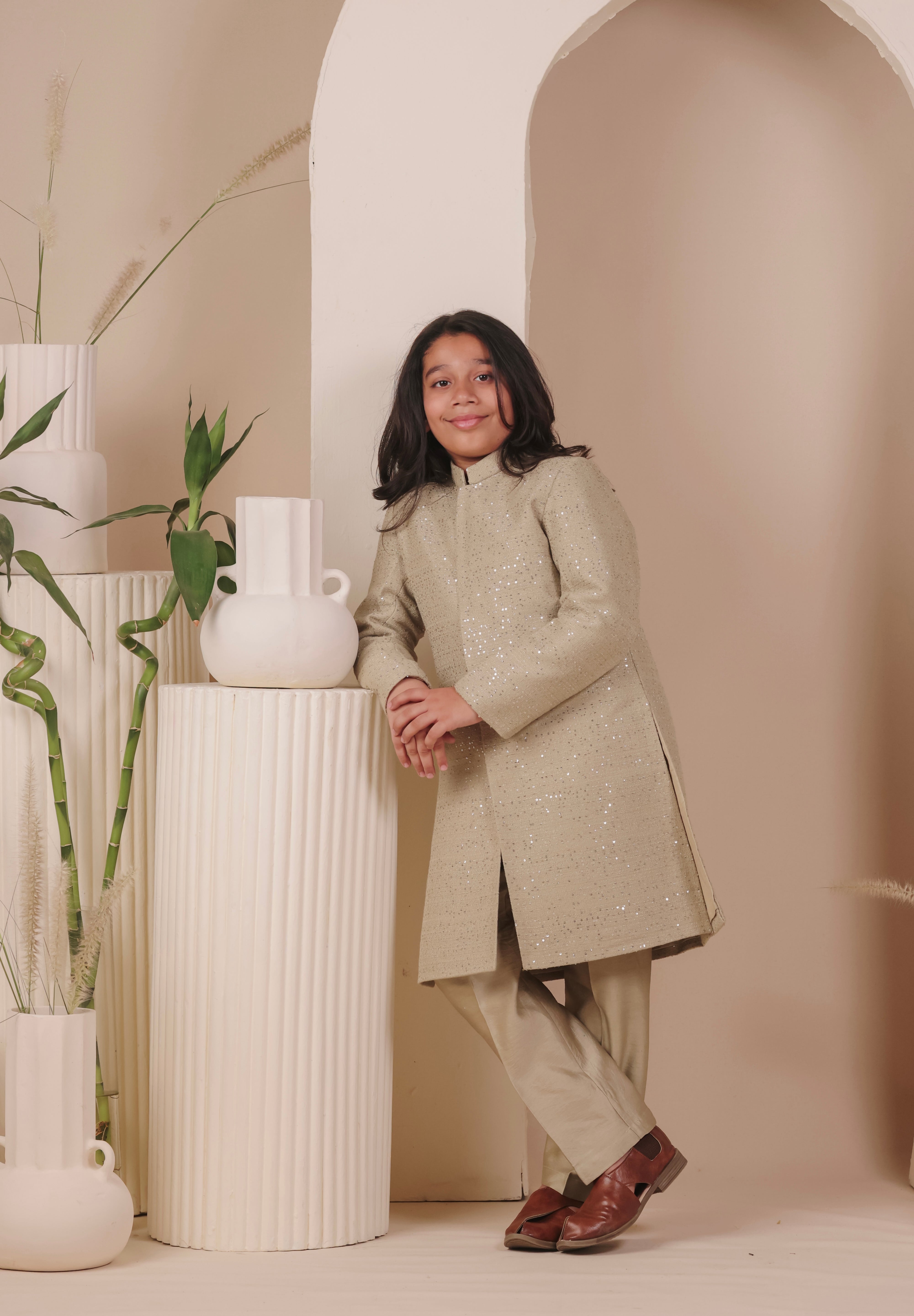 Mint Haze Achkan Set