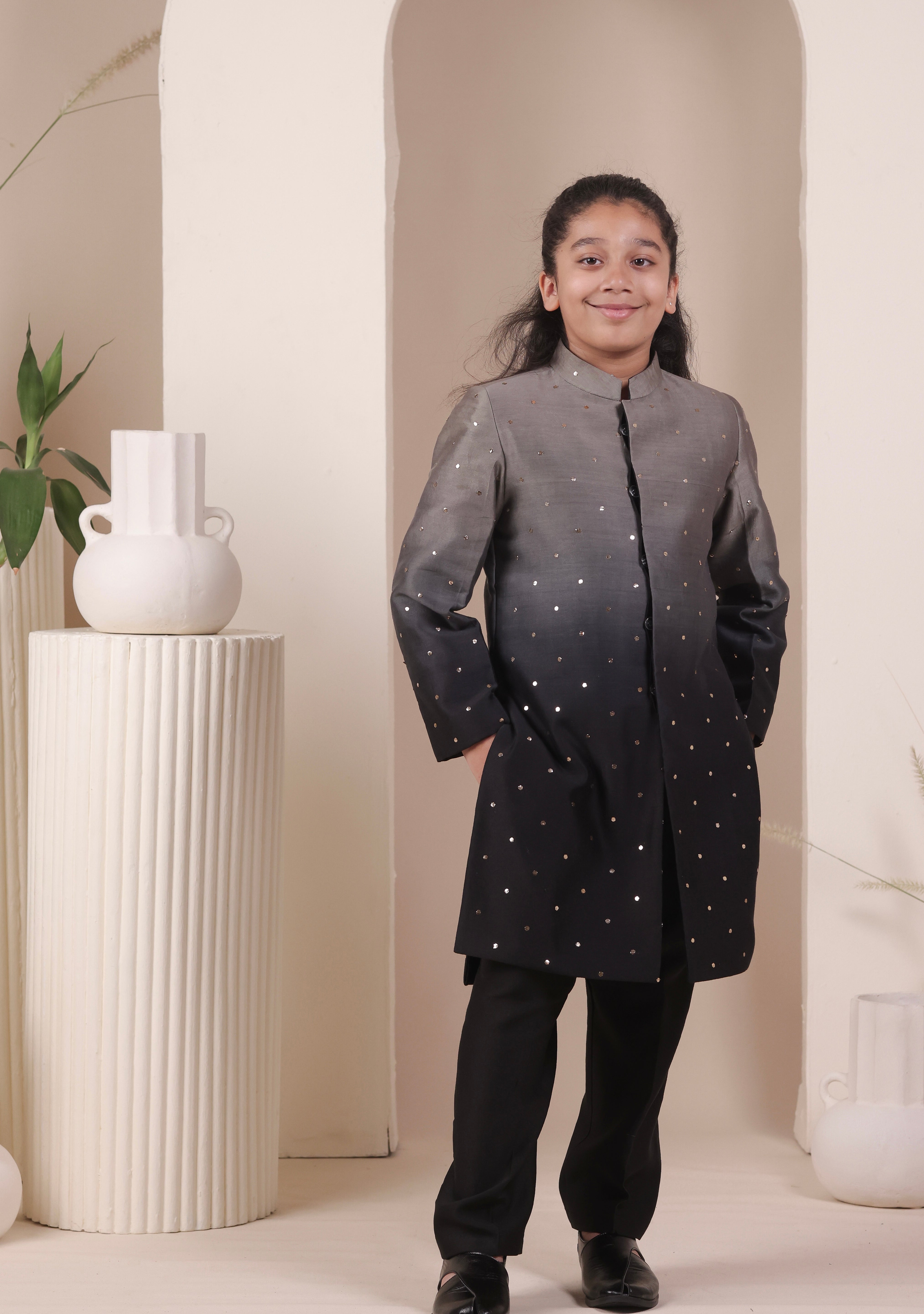 Coal Dust Achkan Set