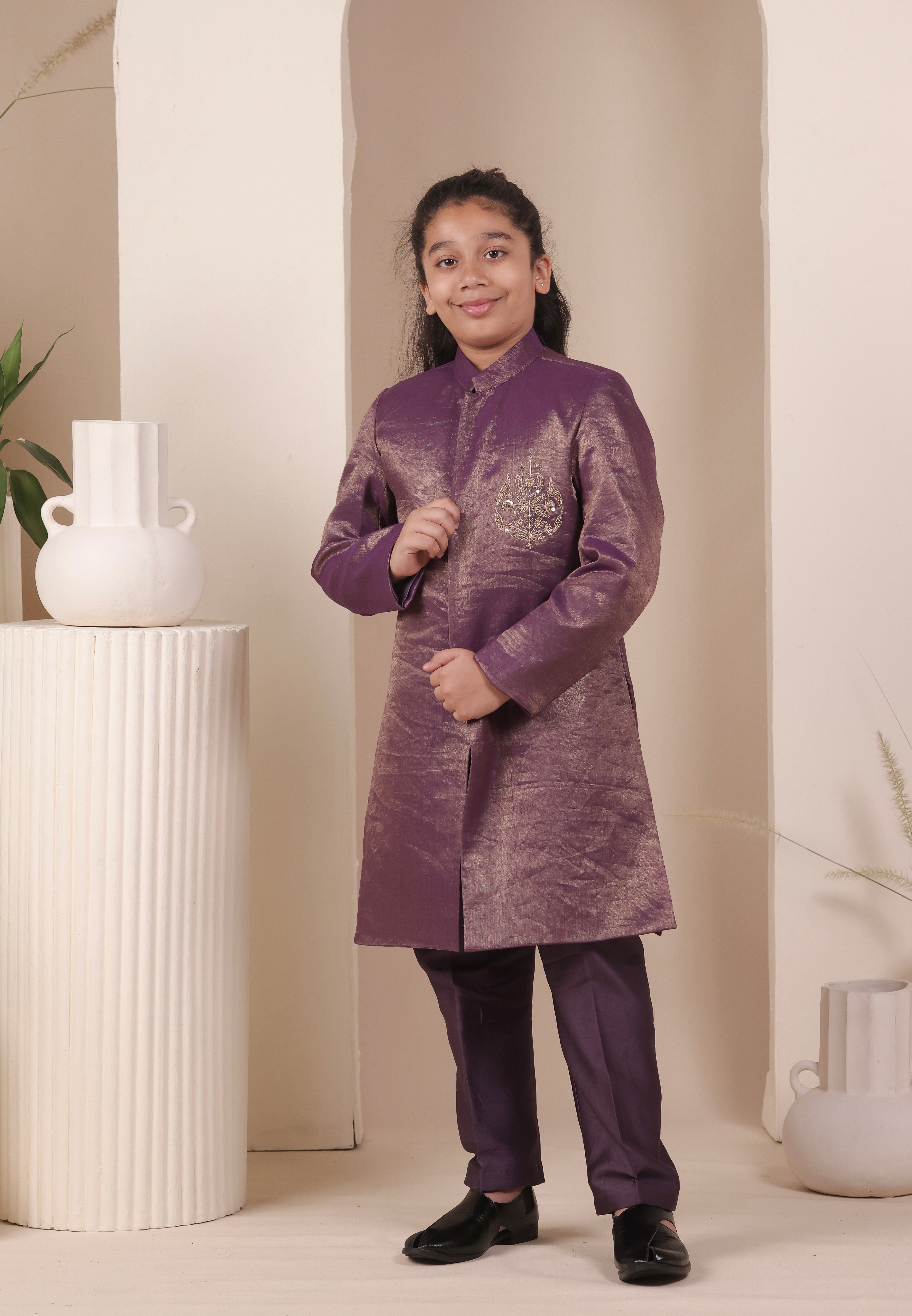 The Baingani Achkan Set