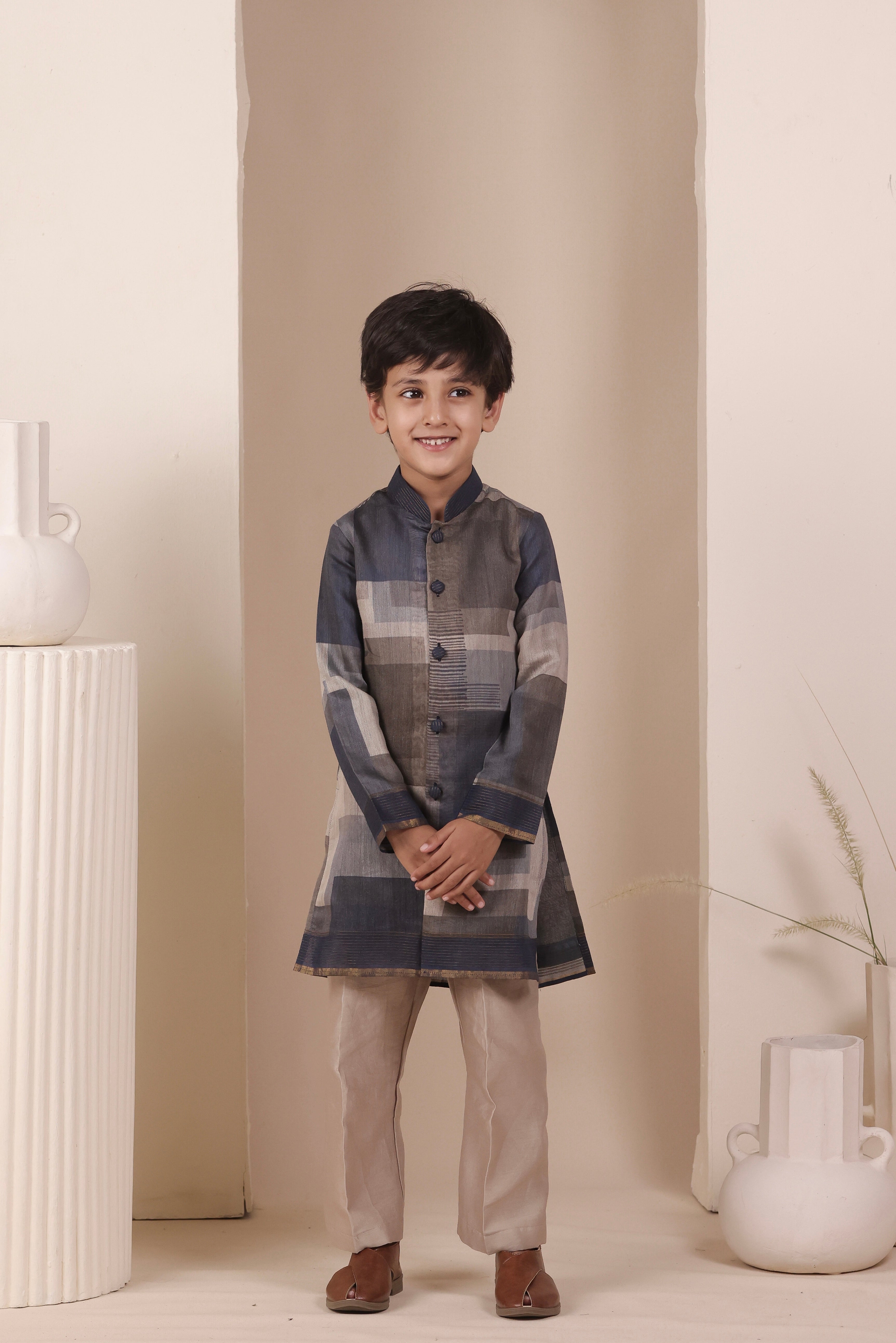Midnight Tassar Kurta Set