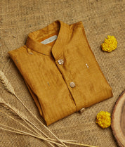 Mustard Moonga Kurta Set