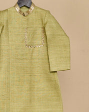 Pistachio Green Double Matka Achkan Set