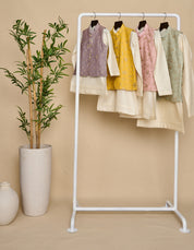 Butter Yellow Zari Kurta Jacket Set