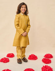 Marigold Yellow Double Matka Achkan Set
