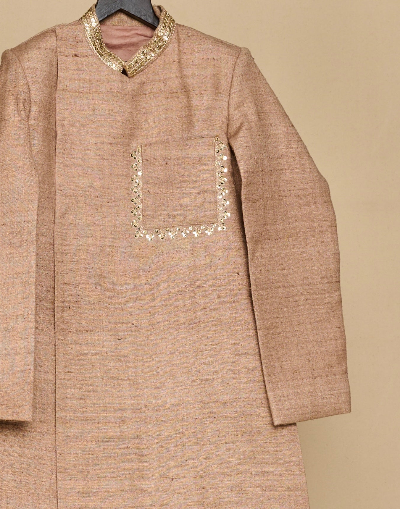 Nude Double Matka Achkan Set