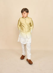 Olive Green Ombré Bandhgala Set