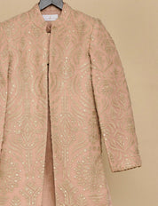 Old Rose Embroidered Achkan Set