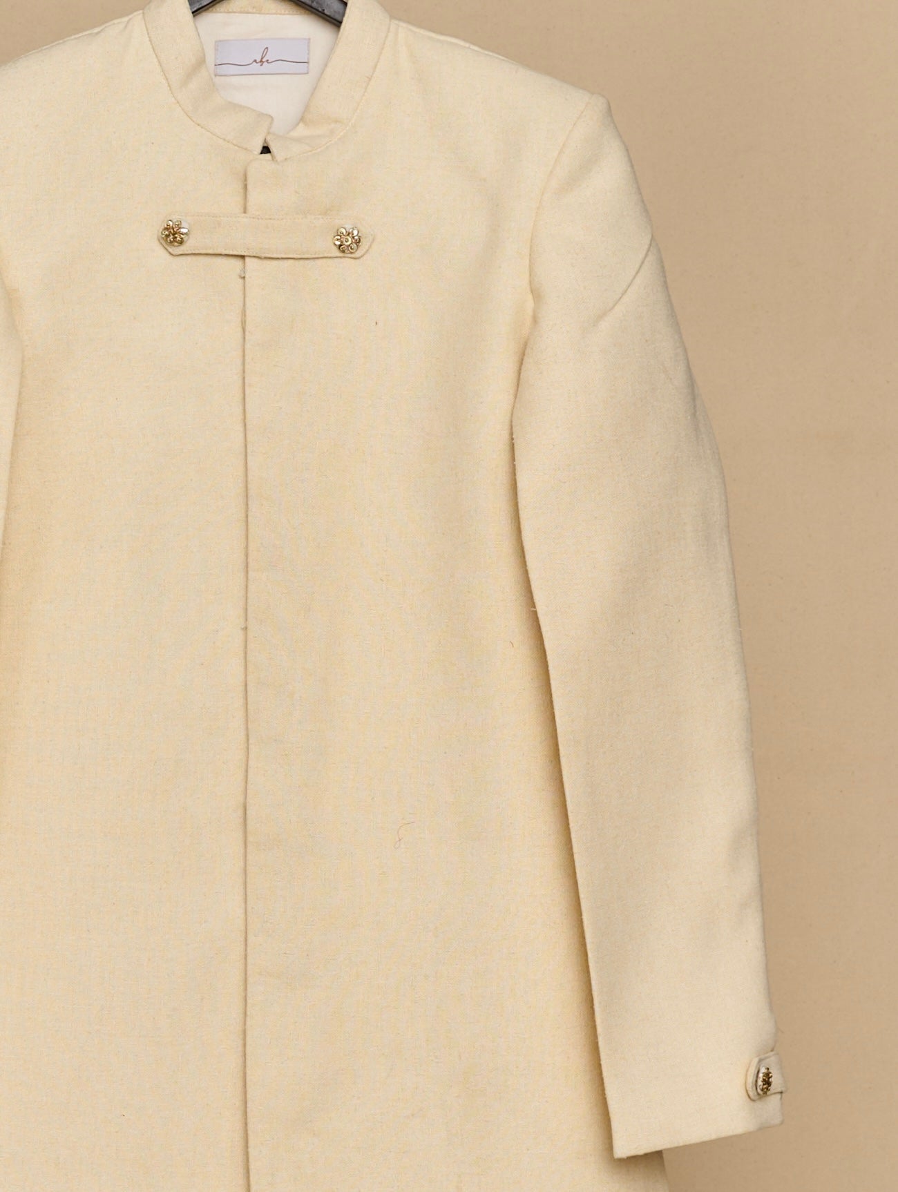 Ivory Cotton Matka Achkan Set