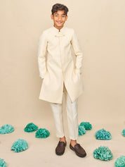 Ivory Cotton Matka Achkan Set