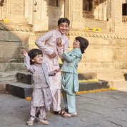 Light Brown Drape Kurta Jacket Set