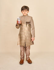 Peanut Brown-Copper Tassar Achkan Set
