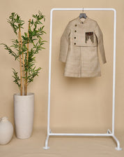 Cloudy Grey Layered Achkan Set
