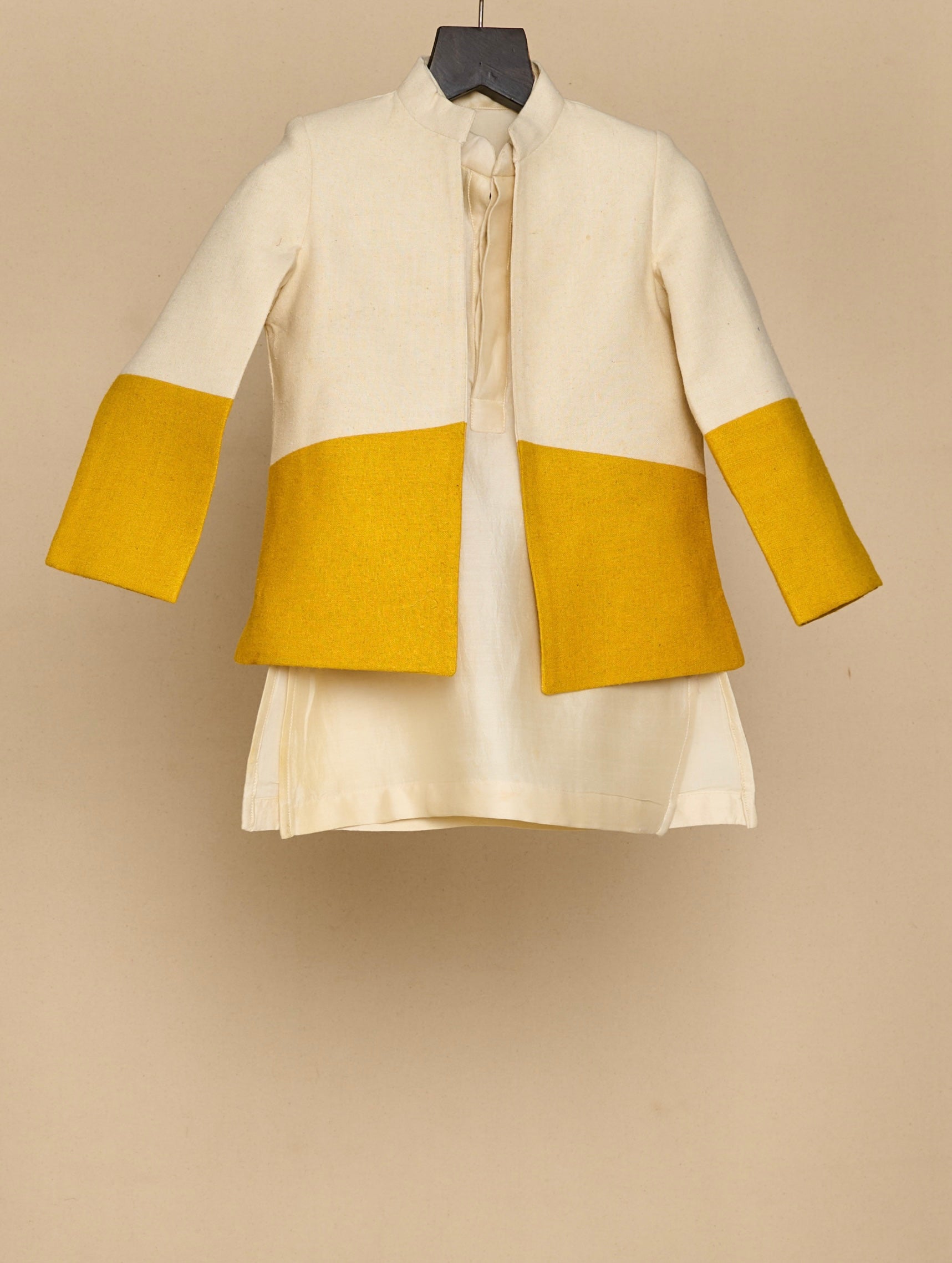 Ivory-Yellow Bandhgala Set