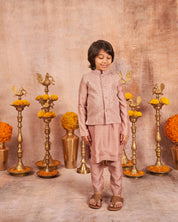Onion Pink Sequins Kurta Jacket Set
