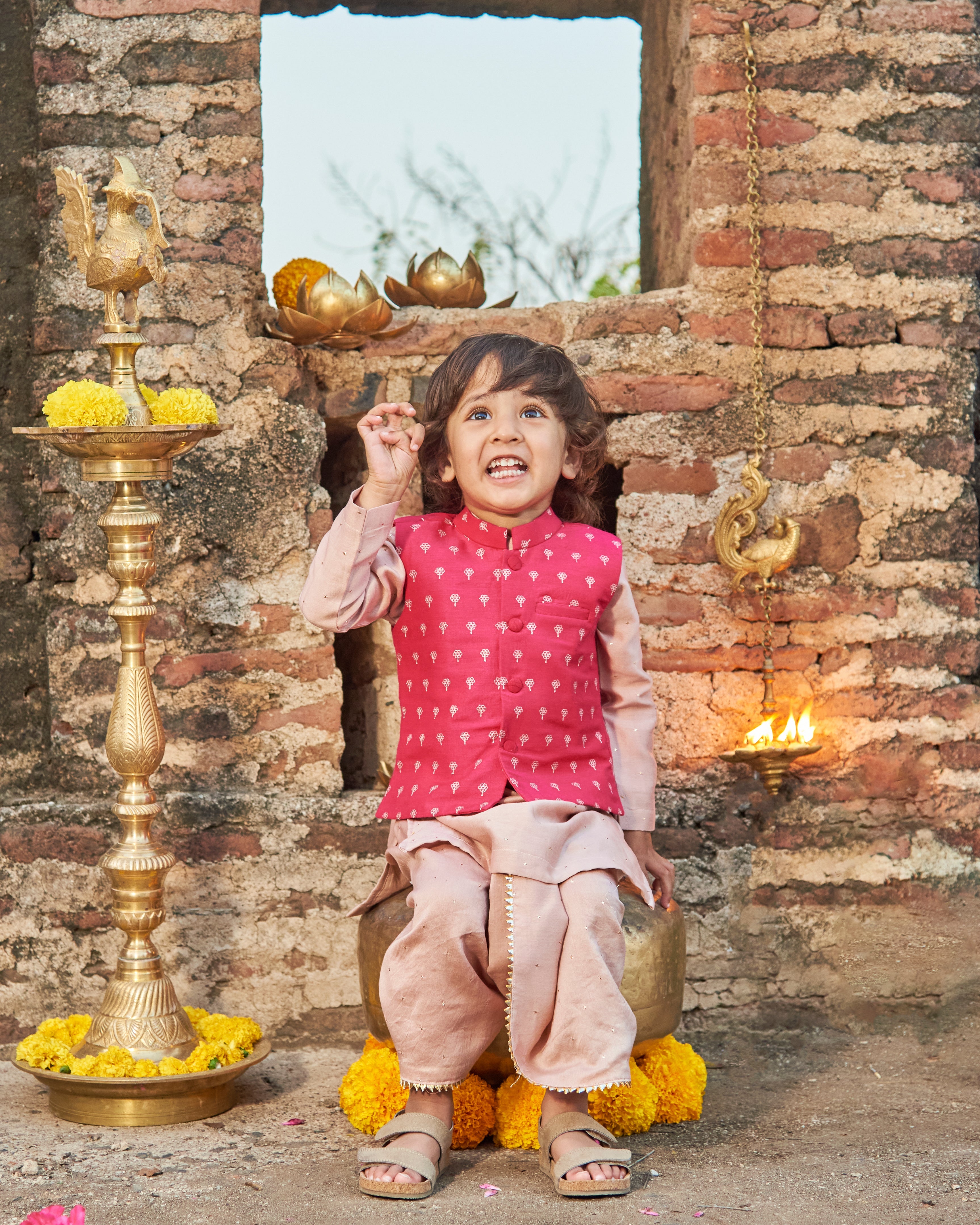 Baby Pink Kurta Dhoti Set