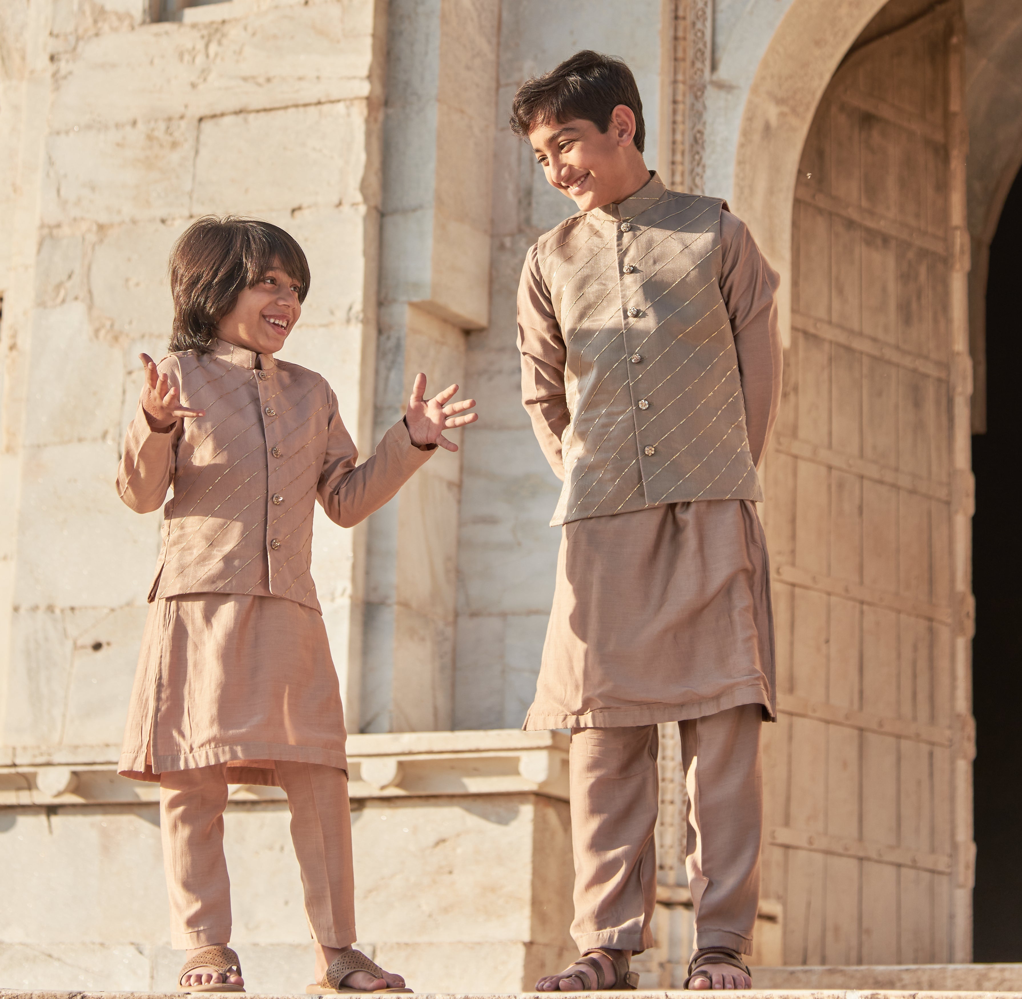 Grey Organza Kurta Jacket Set