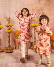 Printed Georgette pink Kurta Set