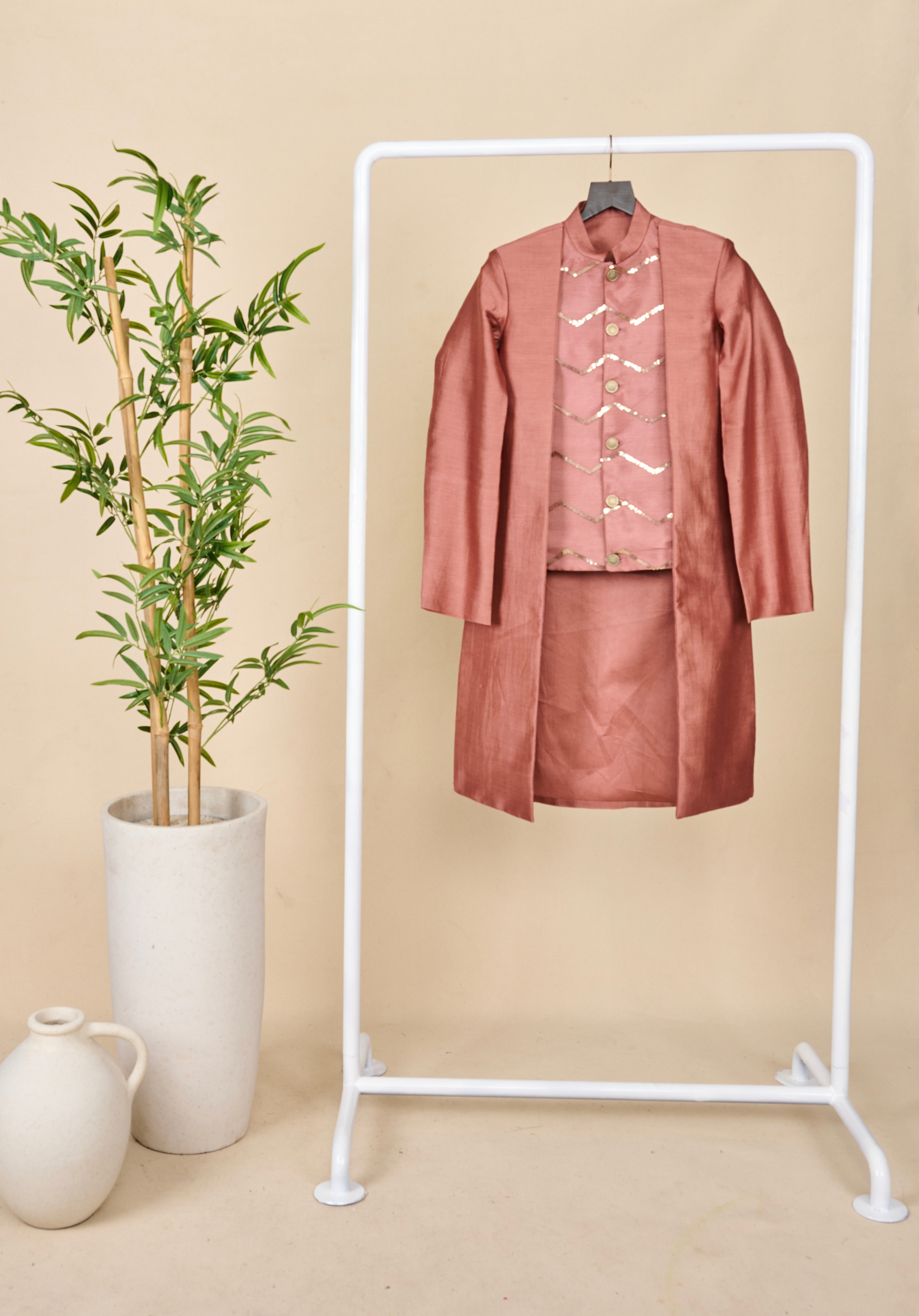 Rosewood High-Low Achkan Set