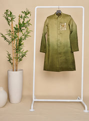 Olive Green Ombré Achkan Set
