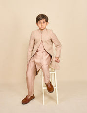 Old Rose Embroidered Achkan Set