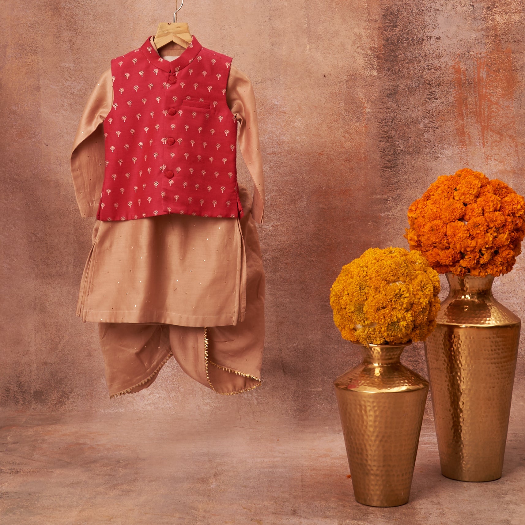 Baby Pink Kurta Dhoti Set