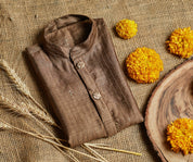 Brown Moonga Kurta Set