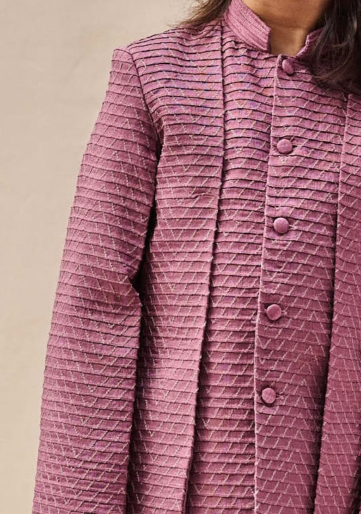 Wine Colour Layered Achkan Set