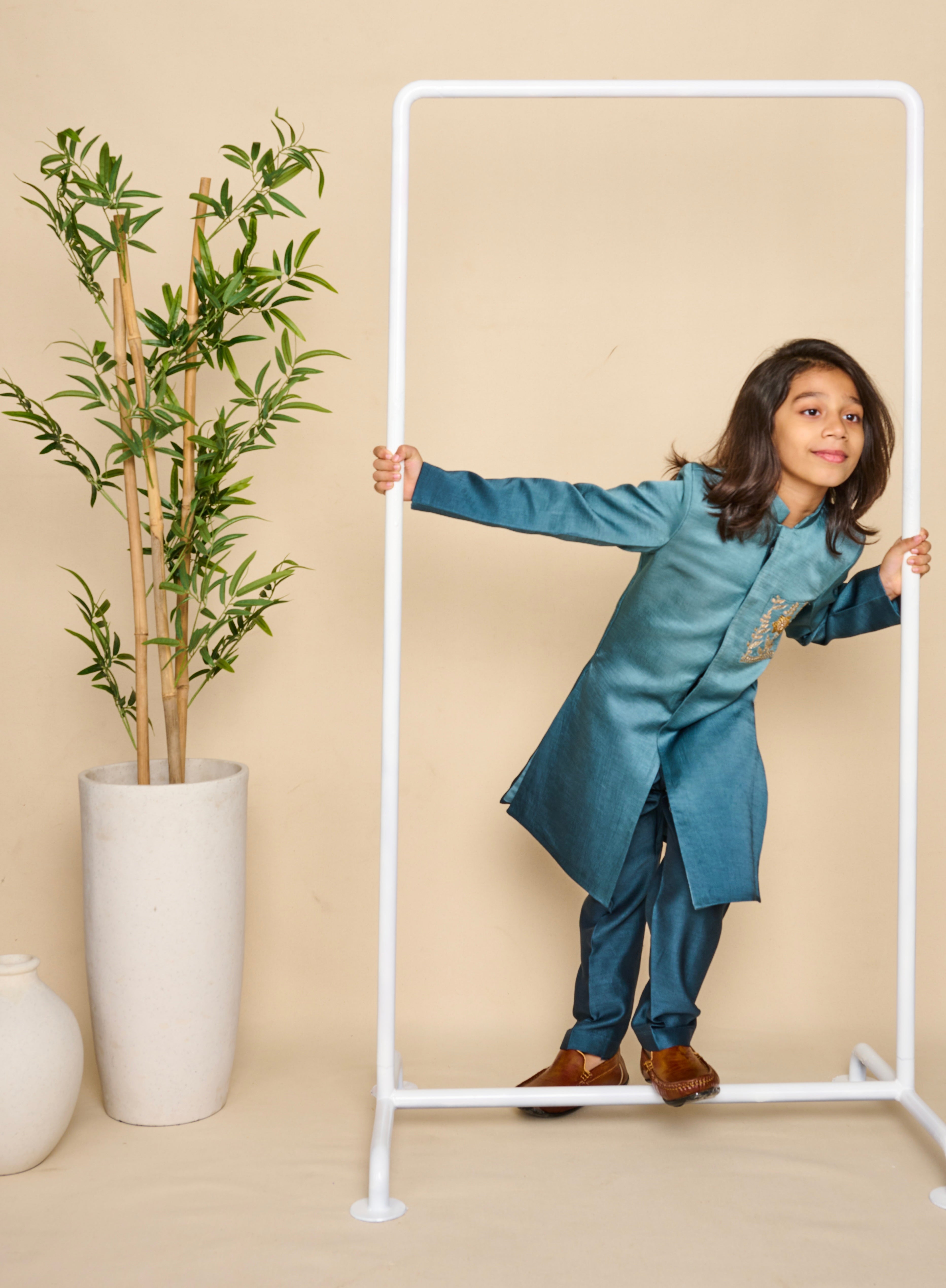 Blue Ombré Achkan Set