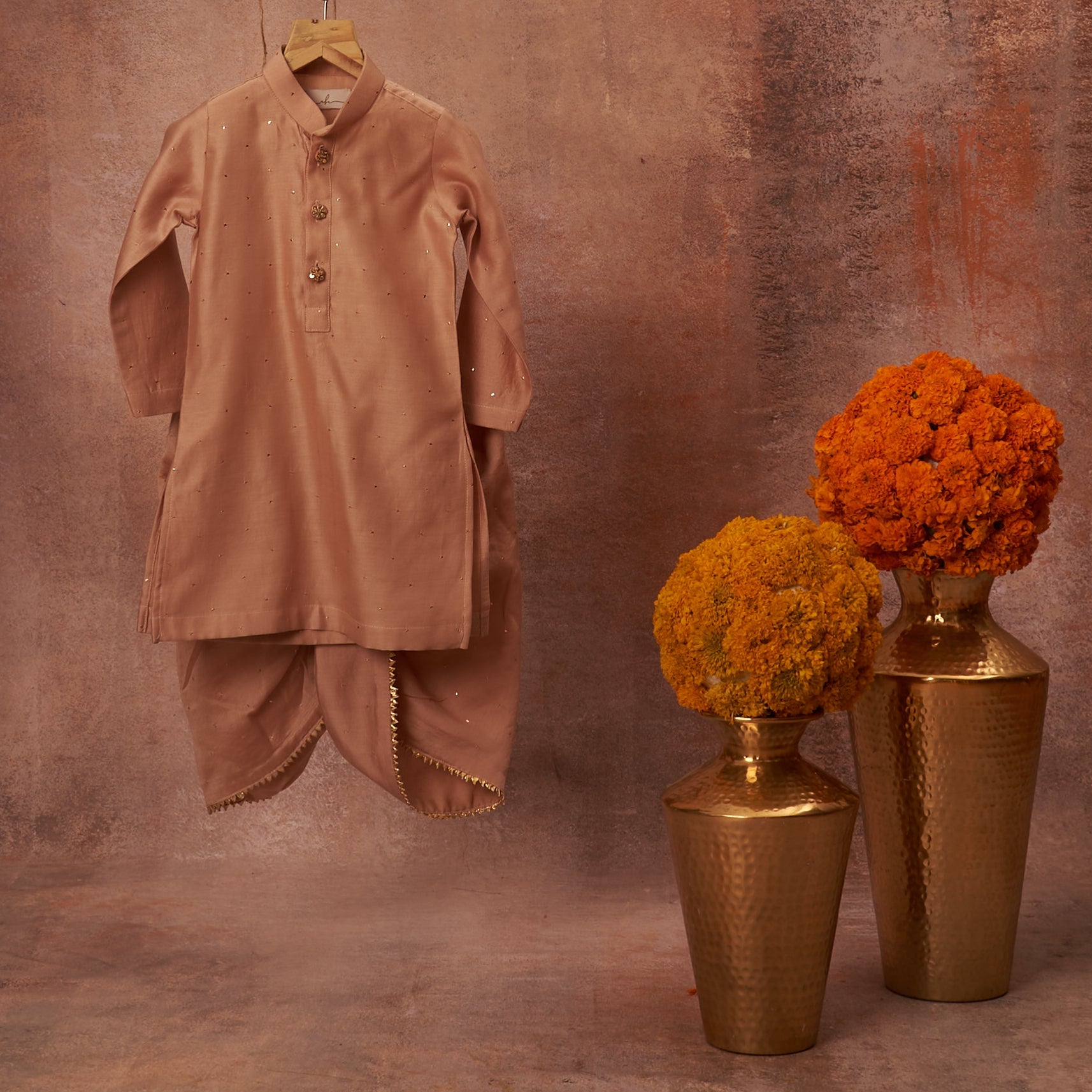 Baby Pink Kurta Dhoti Set