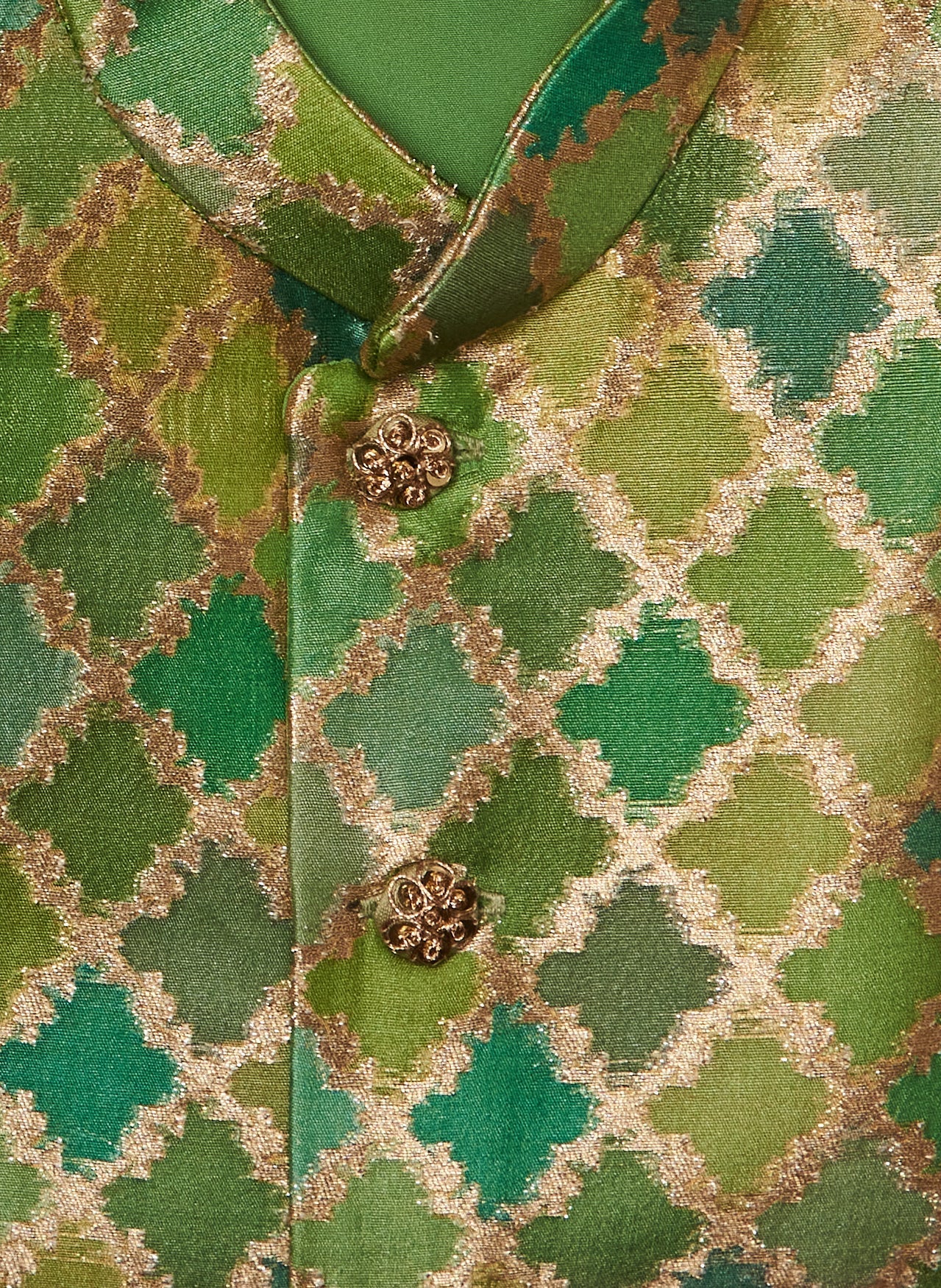 Green Zari Kurta Jacket Set