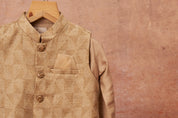 Beige Moonga Zari Kurta Dhoti Set