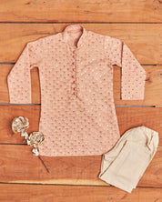 Blush Pink Sequins Kurta Set