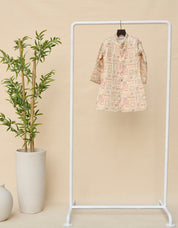 Faded-White Embroidered Achkan Set
