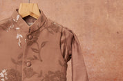 Light Brown Drape Kurta Jacket Set