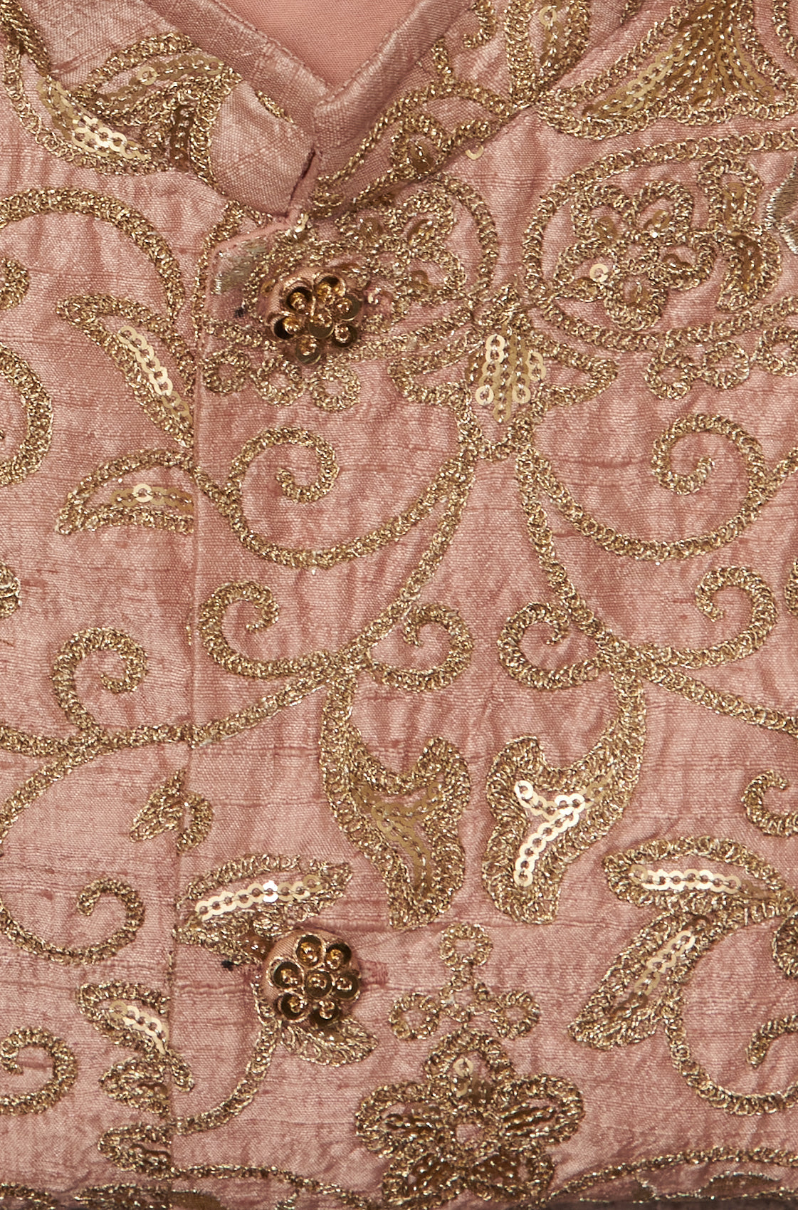 Baby Pink Raw Silk Kurta Jacket Set