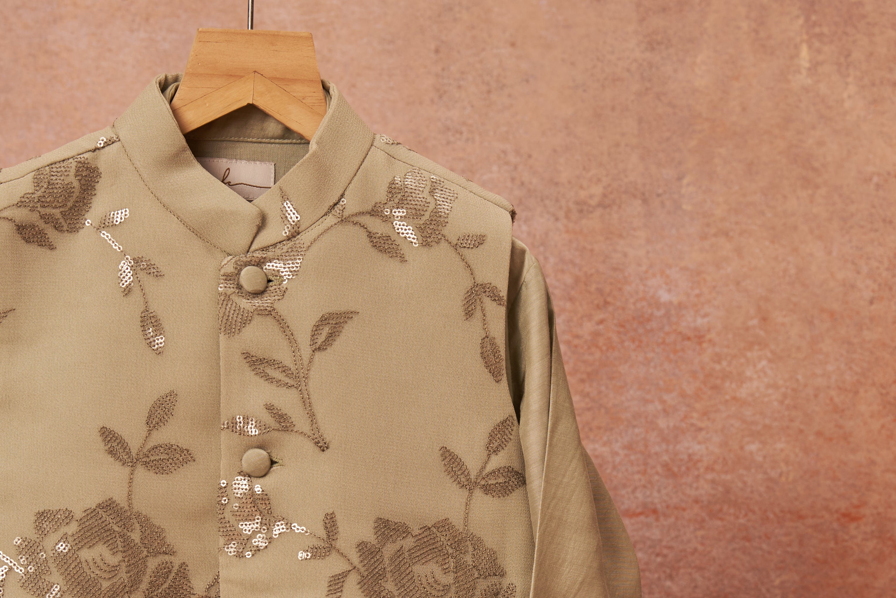 Mint Green Drape Kurta Jacket Set