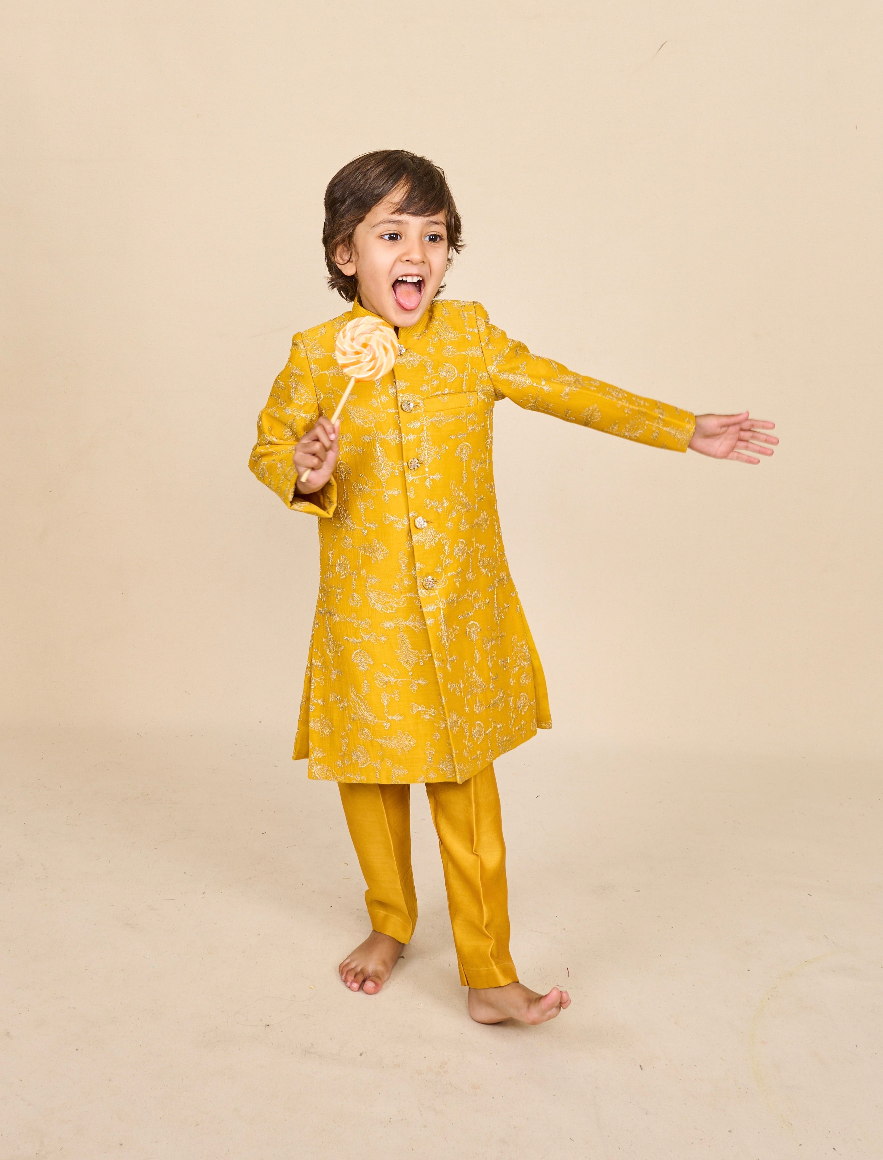Bumblebee Yellow Achkan Set
