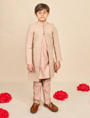 Old Rose Embroidered Achkan Set
