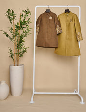 Mocha Brown Hand Embroidered Achkan Set