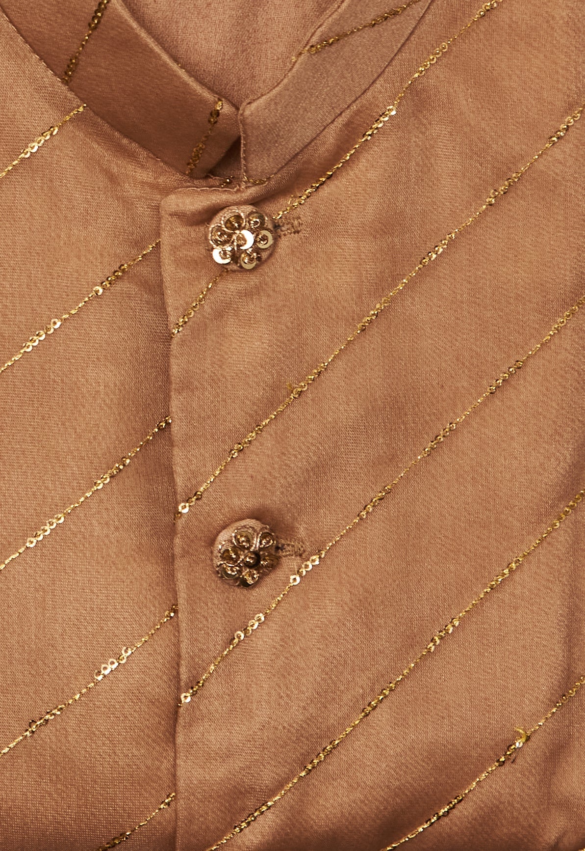 Beige Organza Kurta Jacket Set
