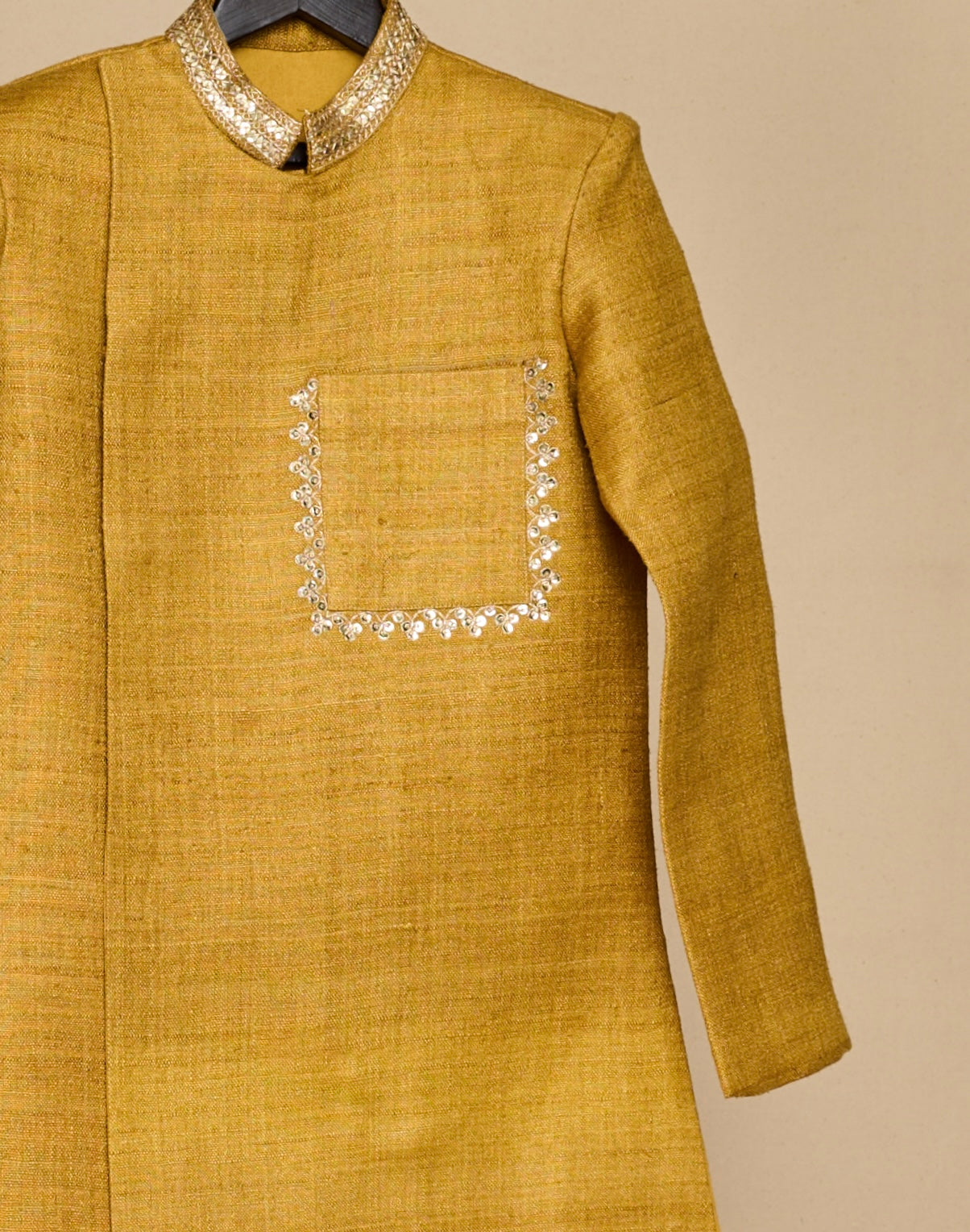 Marigold Yellow Double Matka Achkan Set