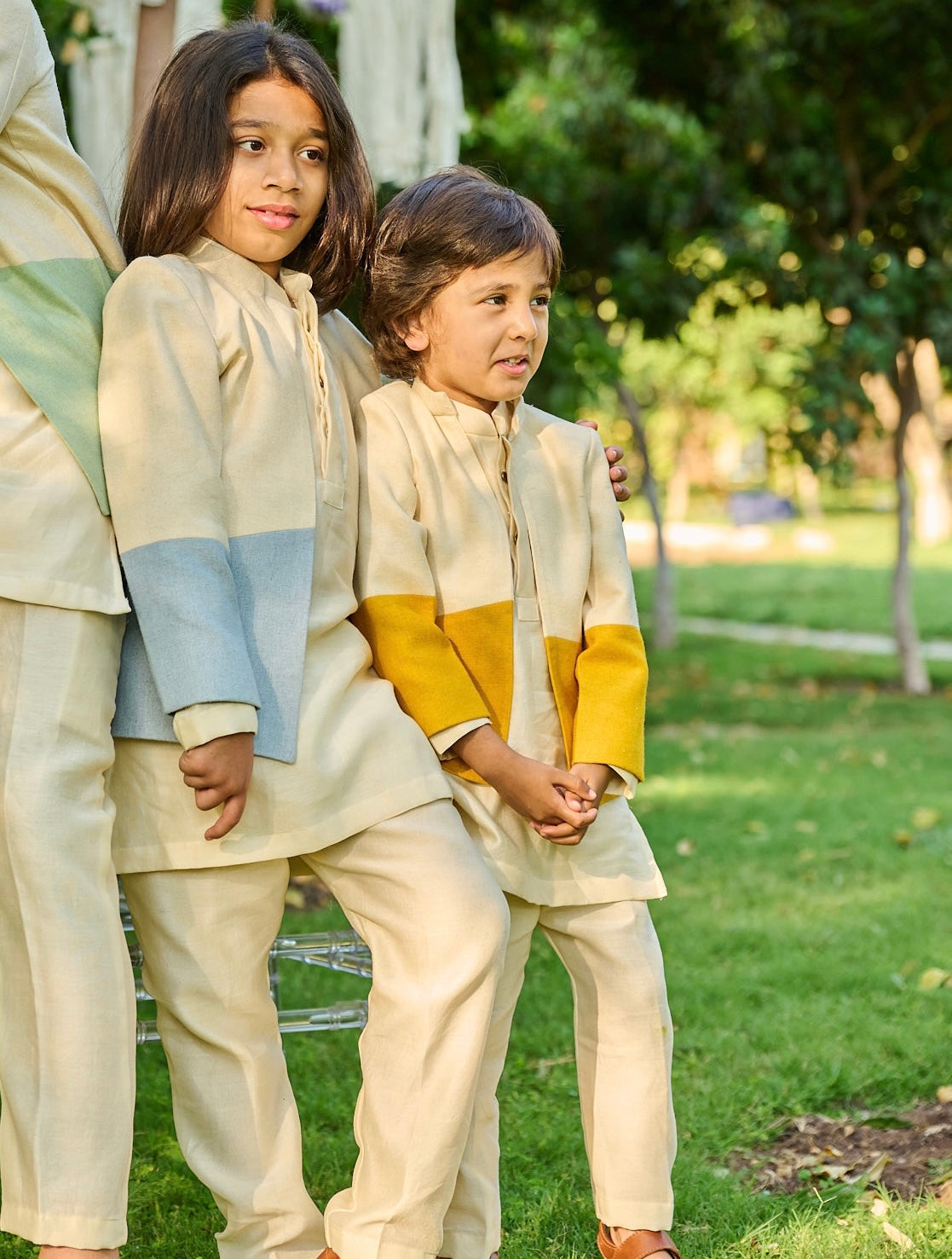 Ivory-Yellow Bandhgala Set