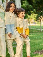 Ivory-Yellow Bandhgala Set