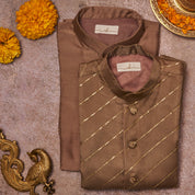 Grey Organza Kurta Jacket Set