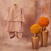 Baby Pink Maheshwari Kurta Dhoti Set